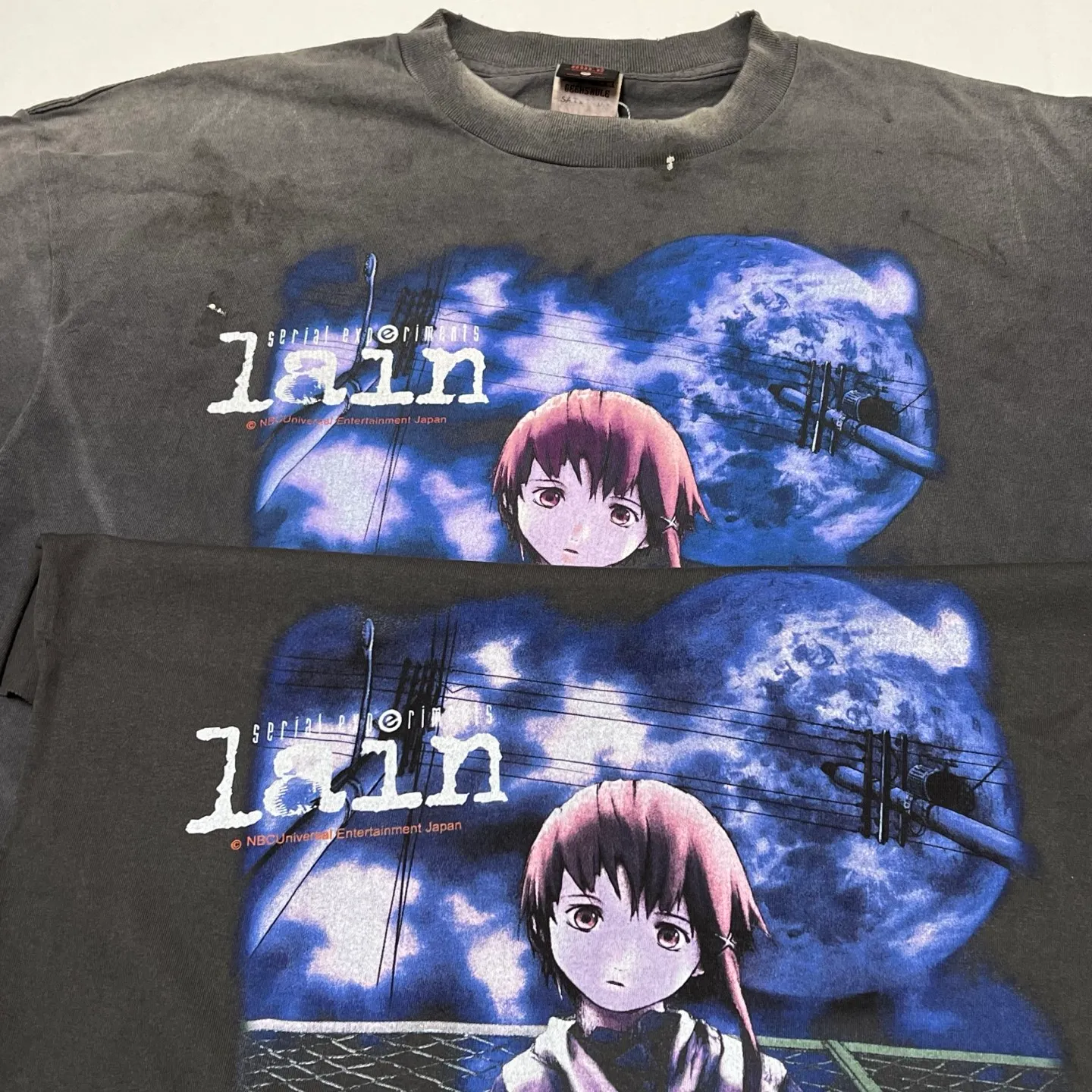 Printing proofing SAINT Mxxxxxx × serial experiments lain × GEEKS RULE GS_SS TEE/LAIN/BLK Sci-fi masterpiece anime <Ringtone> co-branded Ringtone co-branded distressed short-sleeves Washed black S-XL Super rich and delicate printing technology perfectly shows the authentic details Customized co-branded accessories The real correct version Ready-made garments Assute dyeing Washed to make old Maliu water faded